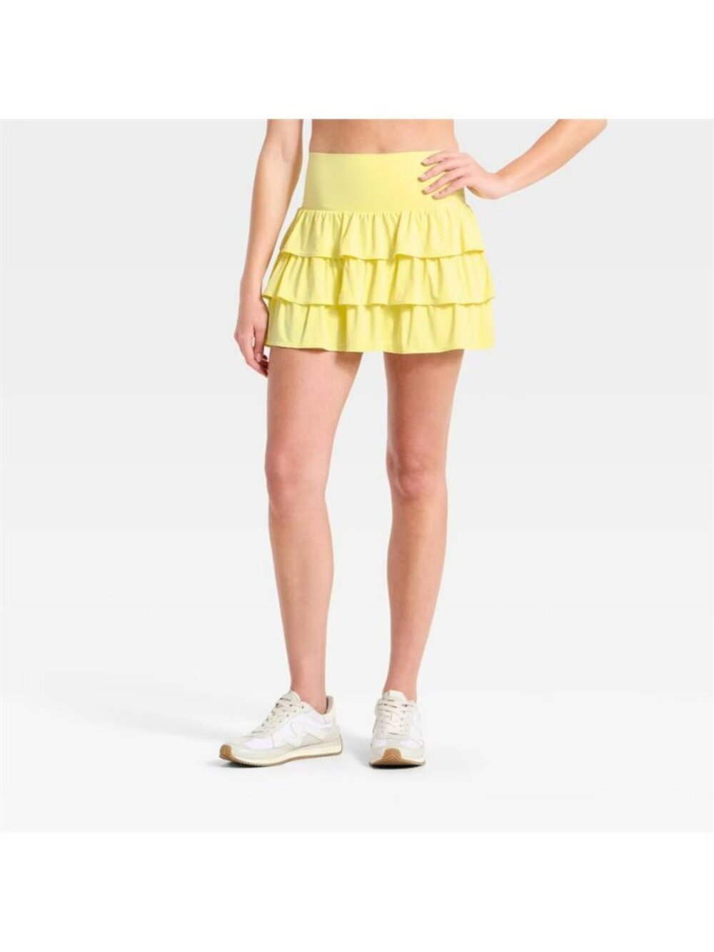 Women's Layered Ruffle Skort - JoyLab Yellow -Large